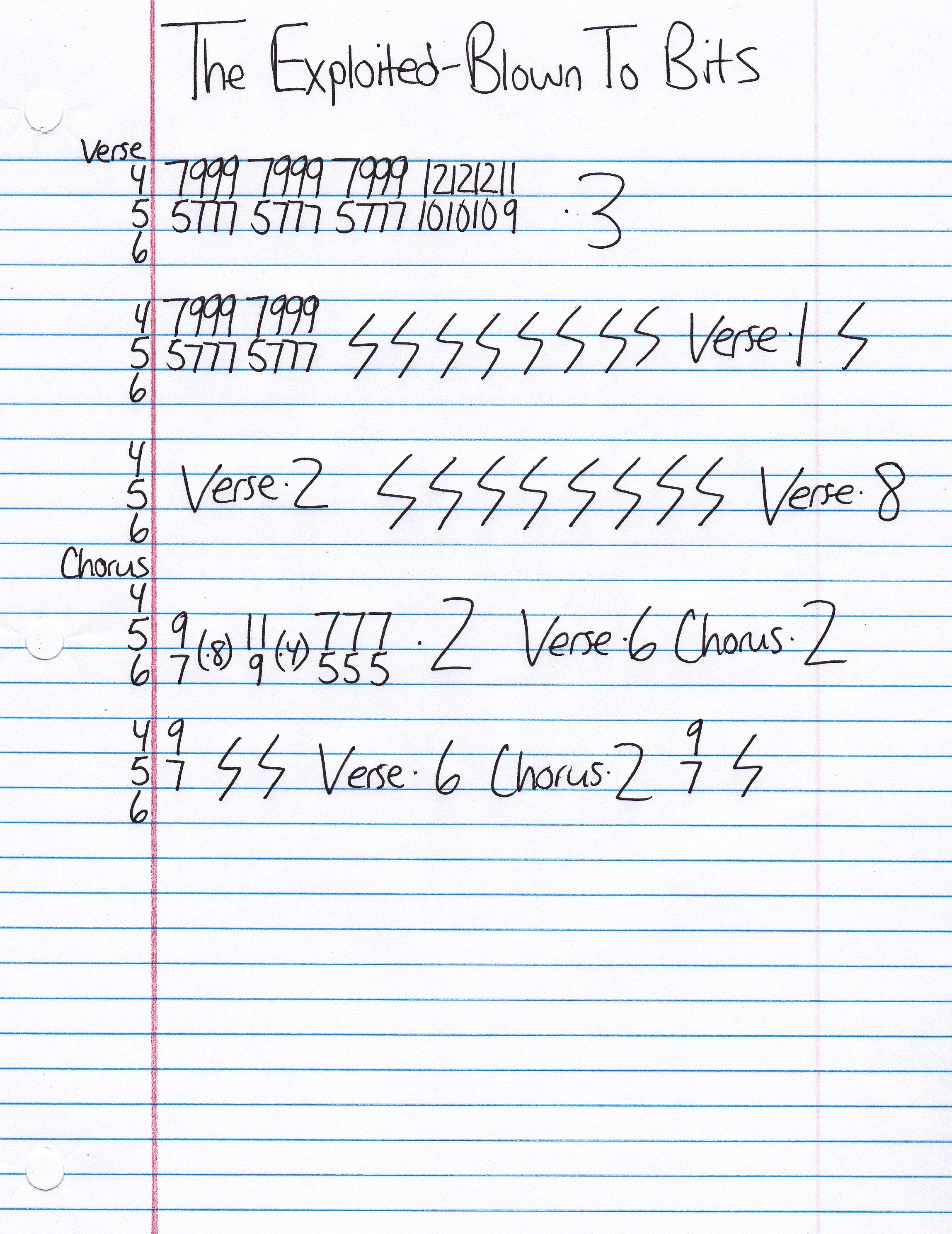 High quality guitar tab for Blown To Bits by The Exploited off of the album Punks Not Dead. ***Complete and accurate guitar tab!***